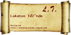 Lakatos Tünde névjegykártya